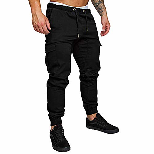 

men running pants sport joggers trousers fitness gym clothing leisure sweatpants black pant m