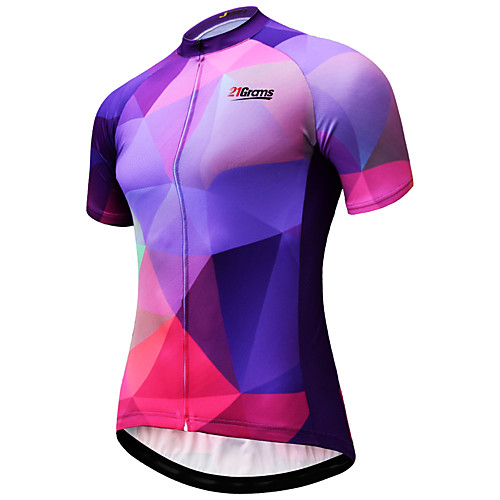

21Grams Women's Short Sleeve Cycling Jersey Purple Bike Jersey Mountain Bike MTB Road Bike Cycling Breathable Sports Clothing Apparel / Athletic
