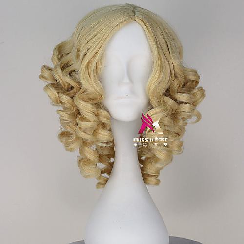 

Synthetic Wig Cosplay Wig Cinderella Curly Middle Part Wig Short Dark Brown Silver grey Blonde White Black Synthetic Hair 16 inch Women's Fashionable Design Cosplay Soft Red Blonde