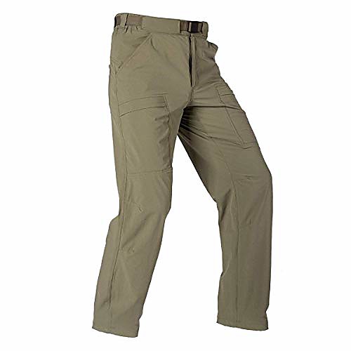 

men's outdoor cargo hiking pants lightweight waterproof quick dry tactical pants nylon spandex (mud 34w x 30l)