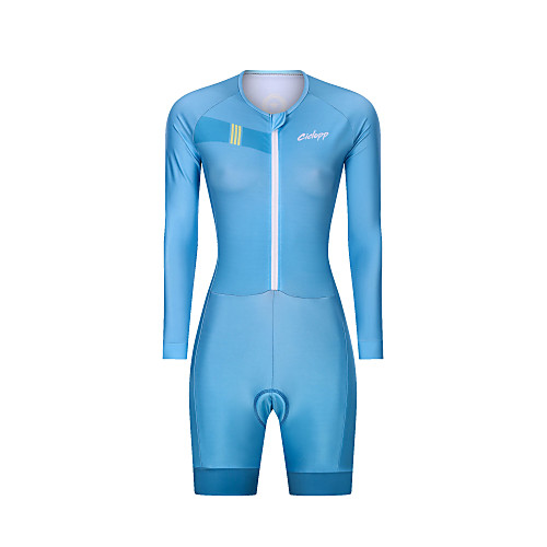 

Women's Men's Long Sleeve Triathlon Tri Suit Blue Solid Color Bike Breathable Quick Dry Sports Solid Color Mountain Bike MTB Road Bike Cycling Clothing Apparel / Stretchy / Athletic