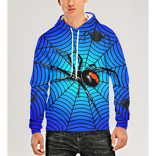 

Men's Pullover Hoodie Sweatshirt Animal Patterned Graphic 3D Print Hooded Daily 3D Print 3D Print Casual Hoodies Sweatshirts Long Sleeve Blue