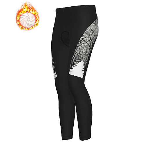 

21Grams Men's Cycling Tights Cycling Pants Winter Fleece Bike Tights Padded Shorts / Chamois Pants Thermal Warm Fleece Lining Breathable Sports Black Mountain Bike MTB Road Bike Cycling Clothing