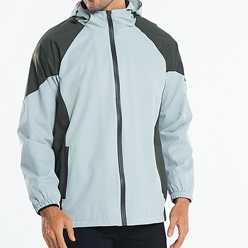 

Men's Hoodie Jacket Hiking Softshell Jacket Hiking Windbreaker Outdoor Patchwork Waterproof Lightweight Windproof Breathable Jacket Top Fishing Climbing Camping / Hiking / Caving Dark green