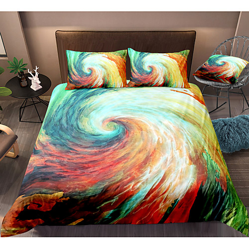 

Vortex Print 3-Piece Duvet Cover Set Hotel Bedding Sets Comforter Cover with Soft Lightweight Microfiber, Include 1 Duvet Cover, 2 Pillowcases for Double/Queen/King(1 Pillowcase for Twin/Single)