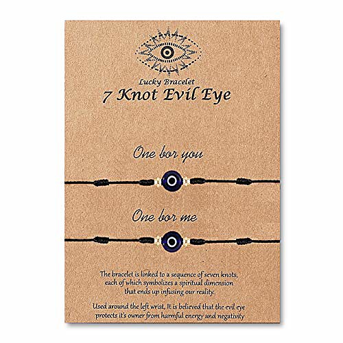 

evil eye 7 knot good luck bracelet handmade adjustable red string bracelet for best friends couple family women mens teen girls