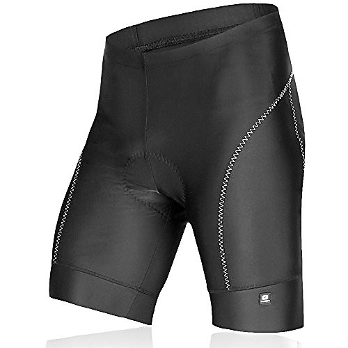 

cycling shorts men, short 3d gel padded pants tights for men reflective anti-slip performance fabric, xl black