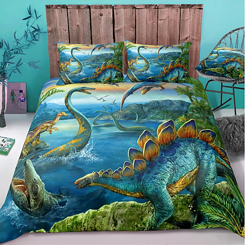 

Animal Series Dinosaur Print 3-Piece Duvet Cover Set Hotel Bedding Sets Comforter Cover with Soft Lightweight Microfiber For Holiday Decoration(Include 1 Duvet Cover and 1or 2 Pillowcases)