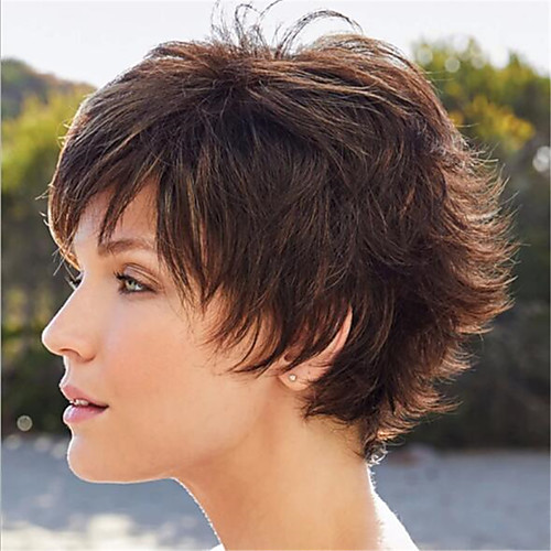 

6 Inch New Product Wigs Ladies Temperament Brown Middle-Aged and Old Fashion Short Curly Hair Wig Headgear