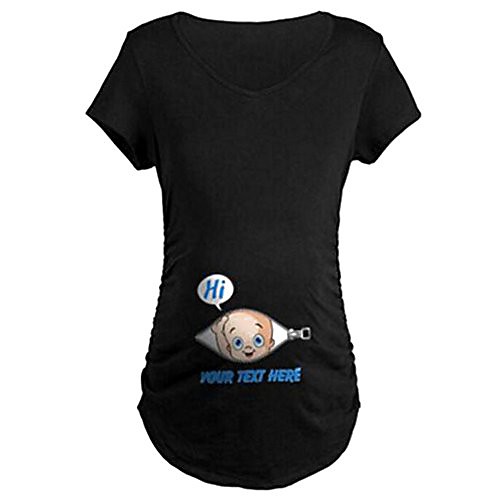 

maternity cute funny slogan top t shirt your test hearing print black / l