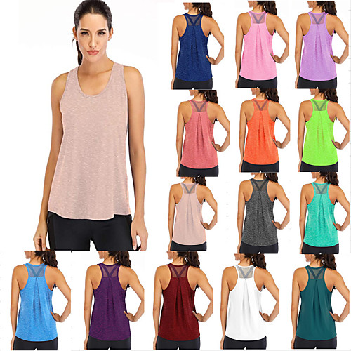 

Women's Sleeveless Running Tank Top Singlet Top Athletic Athleisure Breathable Quick Dry Soft Gym Workout Running Jogging Training Exercise Sportswear Solid Colored Normal Watermelon Red White Black