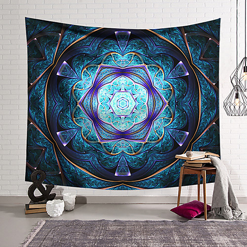

Wall Tapestry Art Deco Blanket Curtain Hanging Home Bedroom Living Room Dormitory Decoration Polyester Fiber Color Purple Blue Geometric Symmetrical Pattern Orchid Pavilion Design