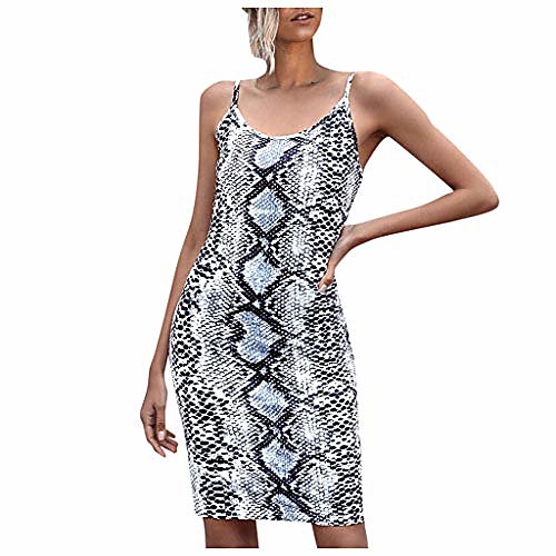 

women summer dresses sexy sleeveless snake & leopard print body tank dress spaghetti strap mini party club dresses gray