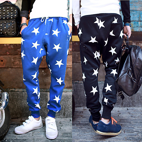 

Men's Sweatpants Joggers Jogger Pants Street Bottoms Winter Gym Workout Running Jogging Training Exercise Breathable Moisture Wicking Soft Sport Stars Black Blue / Micro-elastic / Athleisure