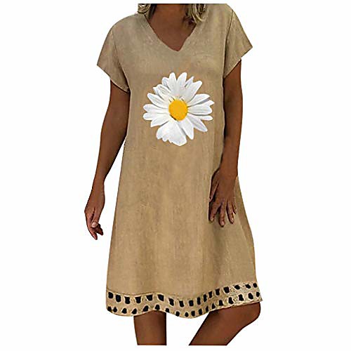 

womens summer casual short sleeve dresses plus size knee length tunic t shirt dress sundress