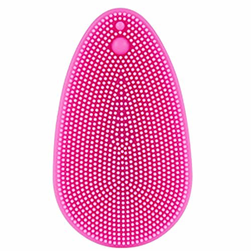 

silicone face scrubber exfoliator brush, manual facial cleansing brush pad(red), soft face cleanser for exfoliating with massage pore for all skin types