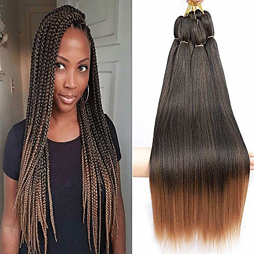 

8 pieces pre-stretched braiding hair perm 26 inches synthetic fiber braid hair free hot water setting crochet braiding hair extension (1b/30)