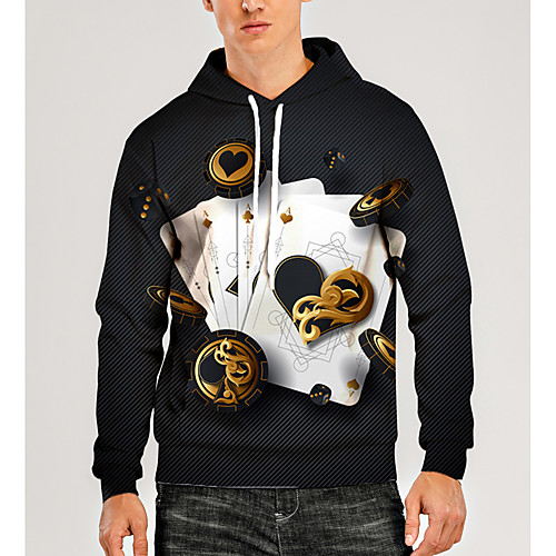

Men's Pullover Hoodie Sweatshirt Graphic 3D Front Pocket Hooded Daily 3D Print 3D Print Casual Hoodies Sweatshirts Long Sleeve Black