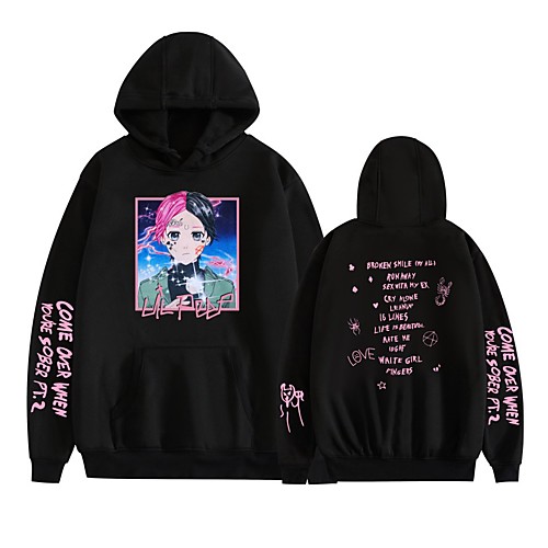 

Inspired by Cosplay Lil peep Cosplay Costume Hoodie Polyester / Cotton Blend Graphic Prints Printing Hoodie For Women's / Men's