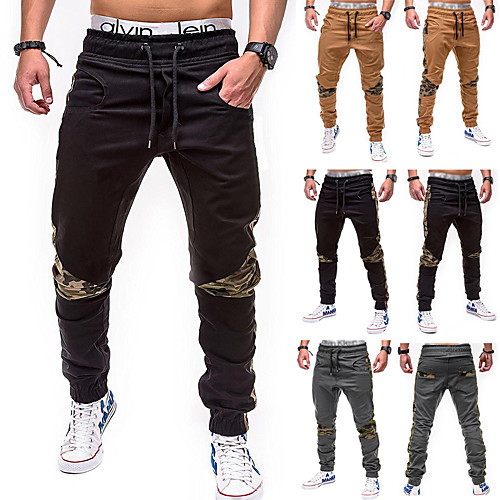 

Men's Sweatpants Joggers Jogger Pants Street Bottoms Splice Cotton Running Active Training Jogging Exercise Breathable Quick Dry Soft Sport Black Grey Khaki / Athleisure