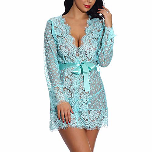 

women lace lingerie underwear dress set sexy underwear bra and briefs kimono green