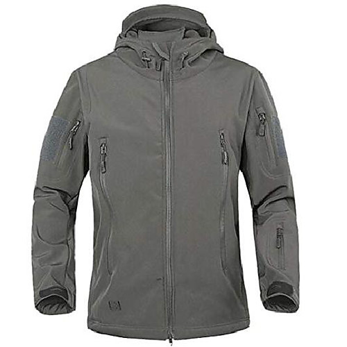 

outdoor waterproof jacket hunting windbreaker ski coat hiking rain camping fishing tactical clothing men&women gray m