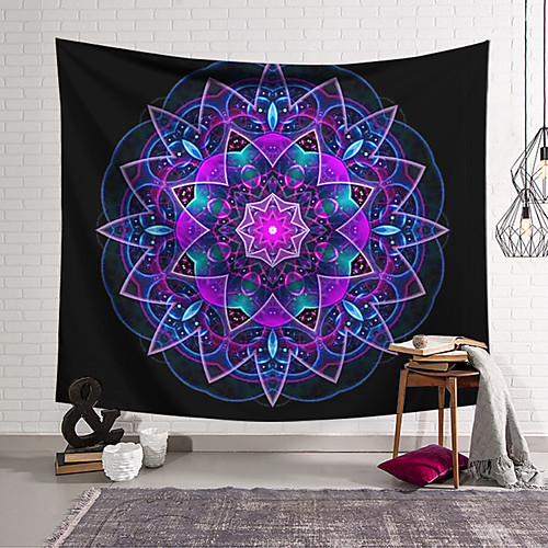 

Wall Tapestry Art Decor Blanket Curtain Hanging Home Bedroom Living Room Decoration Polyester Fiber Colored Geometric Symmetrical Pattern Orchid Pavilion Design