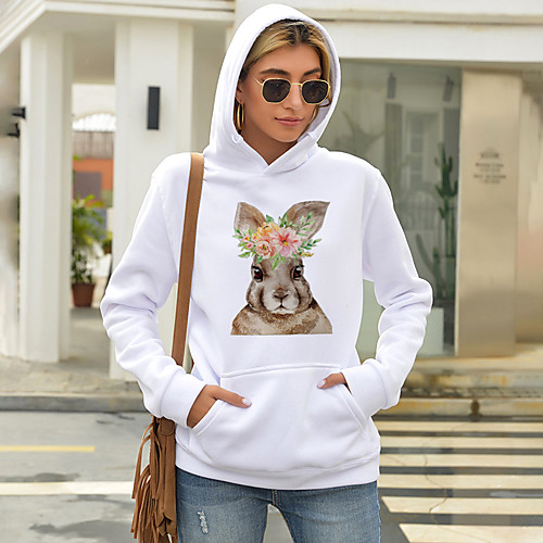 

Women's Pullover Hoodie Sweatshirt Letter Print Daily Other Prints Streetwear Hoodies Sweatshirts White Black Purple / Fleece Lining