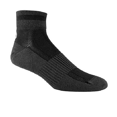 

men's coolmax socks all season quarter crew solid black large