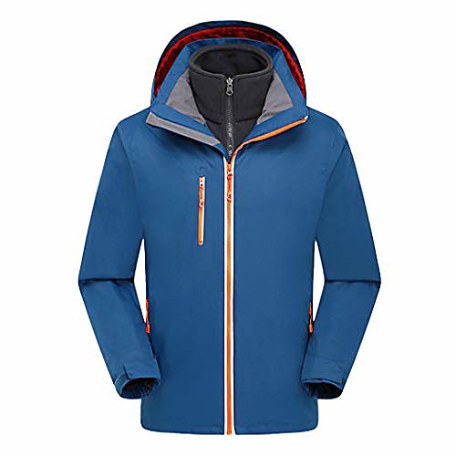 

Women's Men's Hiking 3-in-1 Jackets Winter Outdoor Waterproof Lightweight Windproof Breathable Winter Jacket Top Fishing Climbing Camping / Hiking / Caving Men's-black Men's-Orange Men's-dark blue