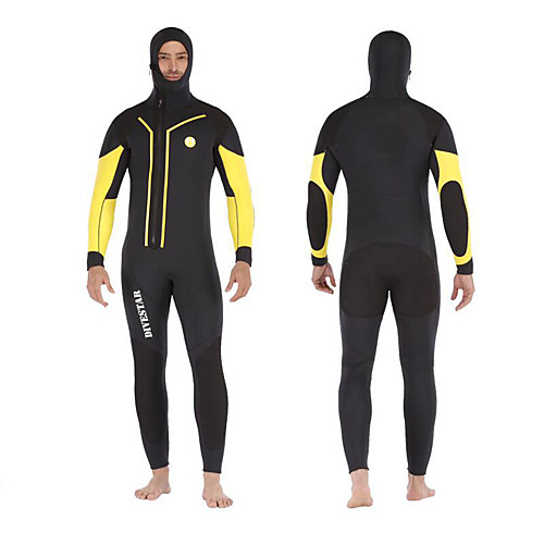 

DIVESTAR Men's Full Wetsuit 7mm CR Neoprene Diving Suit Quick Dry Long Sleeve Front Zip Patchwork Autumn / Fall Spring Summer