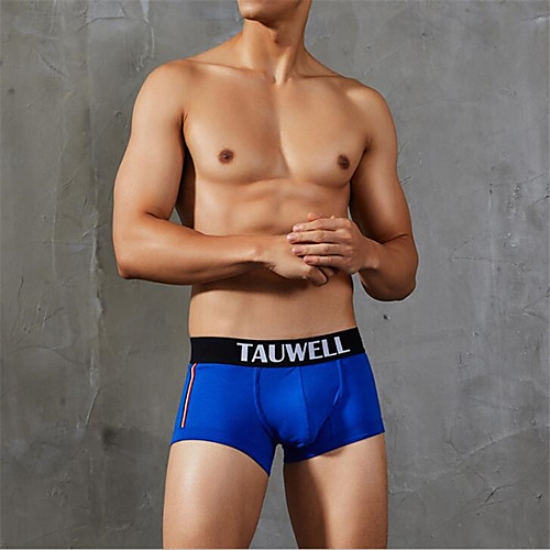 

Men's 1 Piece Basic Boxers Underwear / Briefs Underwear - Normal Mid Waist White Blue Gray M L XL