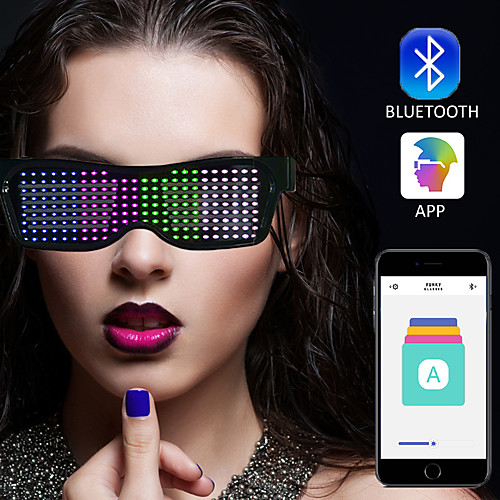 

Led Bluetooth Light-up Glasses App Mobile Phone Connection Control Dynamic Light-emitting Multi-language Bar Nightclub Electronic Audio Equipment