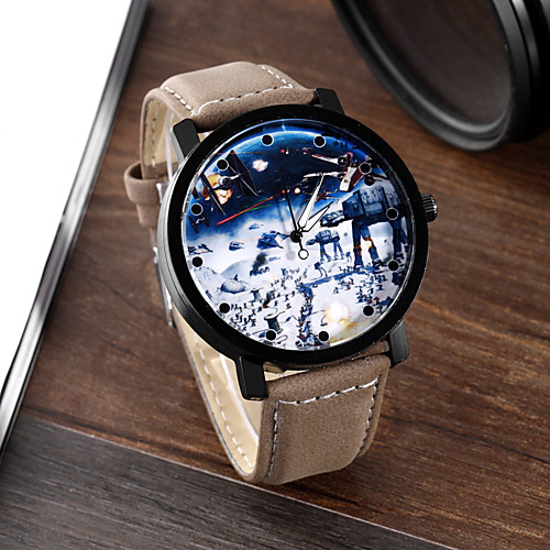 

Men's Dress Watch Analog Quartz Stylish Casual Large Dial / One Year / Leather
