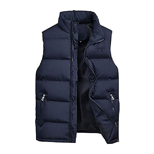 

men's sleeveless quilted gilet jacket body warmer waistcoat blue xl