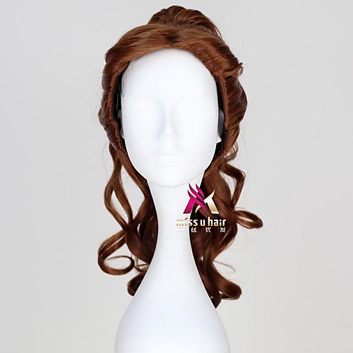 

Synthetic Wig Belle Belle Bouncy Curl Middle Part With Ponytail Wig Medium Length Brown Synthetic Hair 20 inch Women's Cosplay Elastic Brown