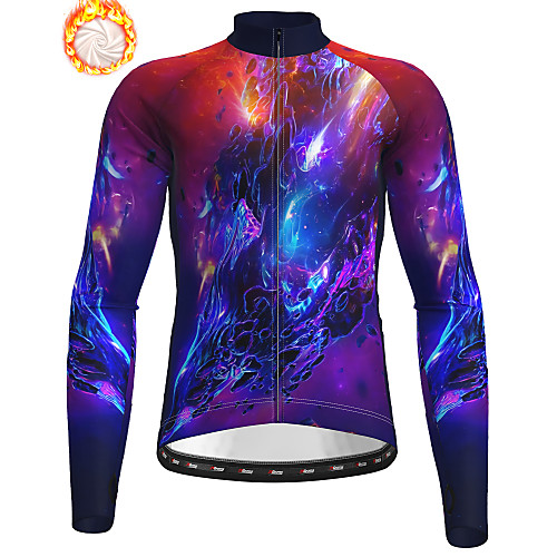 

21Grams Men's Long Sleeve Cycling Jacket Winter Fleece Purple Bike Jacket Top Mountain Bike MTB Road Bike Cycling Thermal Warm Fleece Lining Breathable Sports Clothing Apparel / Stretchy / Athleisure