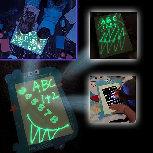 

1PC 2 in 1 LED Luminous Drawing Board Magic Draw With Light-Fun Fluorescent Pen Educational Toy Graffiti Doodle Drawing Tablet
