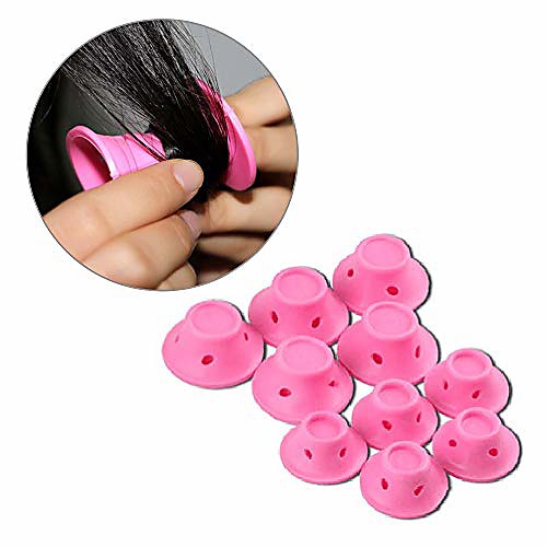 

best selling 10 non-clip soft link hairpin rollers (color : black)