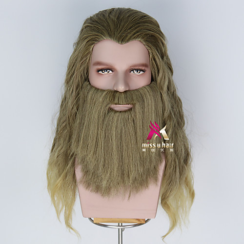 

Synthetic Wig Thor Thor Odinson The Avengers Curly Asymmetrical Wig Long Blonde Synthetic Hair 20 inch Men's Cosplay Cool Blonde