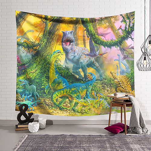 

Wall Tapestry Art Decor Blanket Curtain Hanging Home Bedroom Living Room Decoration Polyester Dinosaur World