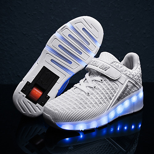

Boys' Girls' Sneakers LED Shoes USB Charging Luminous Fiber Optic Shoes PU LED Shoes LED White Blue Red All Seasons