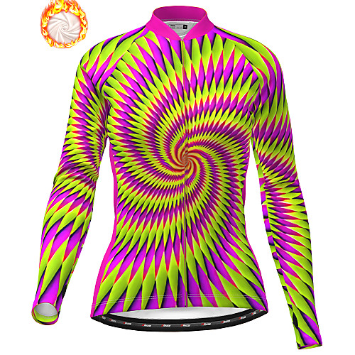 

21Grams Women's Long Sleeve Cycling Jersey Winter Fleece Purple Bike Jersey Top Mountain Bike MTB Road Bike Cycling Fleece Lining Breathable Warm Sports Clothing Apparel / Stretchy / Athleisure