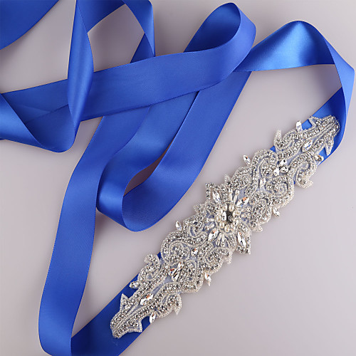 

Satin / Tulle Wedding / Party / Evening Sash With Belt / Appliques / Crystals / Rhinestones Women's Sashes