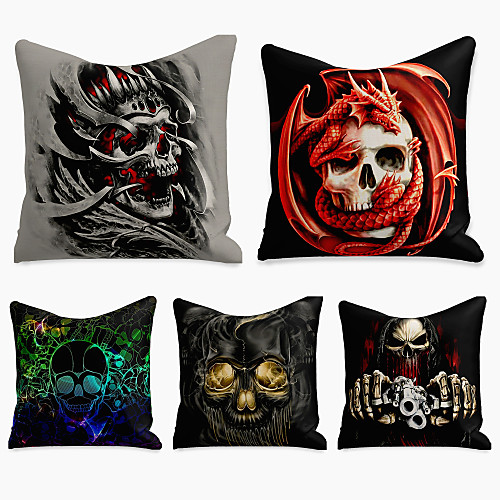 

Cushion Cover 5PCS Linen Soft Decorative Square Throw Pillow Cover Cushion Case Pillowcasefor Sofa Bedroom 45 x 45 cm (18 x 18 Inch) Superior Quality Mashine Washable