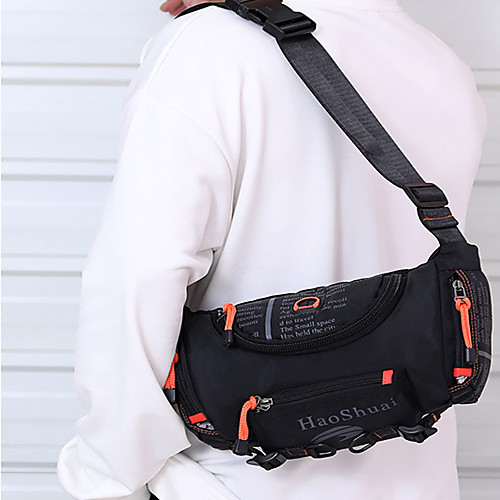 

hiking sling backpack waterproof zipper outdoor hiking climbing camping polyester black army green camouflage