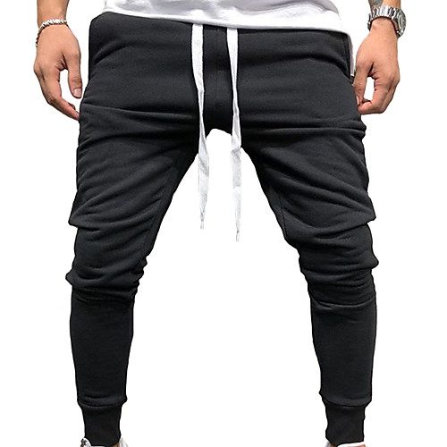 

Men's Sports & Outdoors Sporty Breathable Cycling Quick Dry Sports Fitness Gym Jogger Pants Pants Lines / Waves Full Length Sporty Drawstring Patchwork White Black Blue Red Yellow