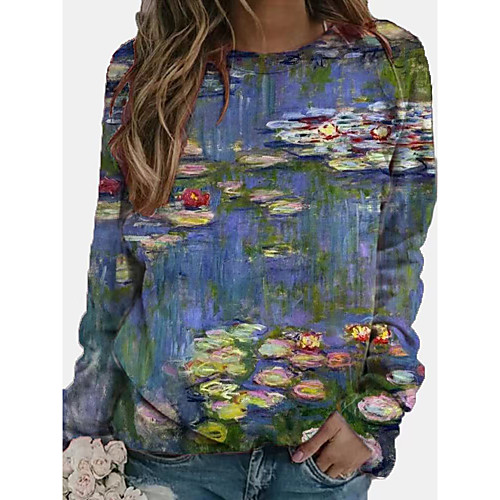 

Women's Plus Size Tie Dye Blouse Large Size Round Neck Long Sleeve Christmas Tops Big Size