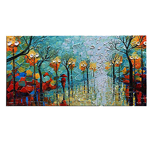 

100% Hand-Painted Contemporary Art Oil Painting On Canvas Modern Paintings Home Interior Decor Abstract 3D Street Art Painting Large Canvas Art(Rolled Canvas without Frame)