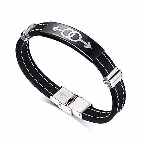 

male & female symbol on silicone bracelet lgbt pride gay lesbian bracelet (male)